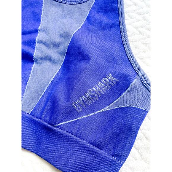 Gymshark Blue Turbo Seamless Sports Bra Medium Activewear Workout - Picture 6 of 8